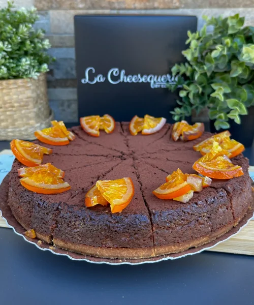 TARTA DE QUESO NARANJA Y CHOCOLATE